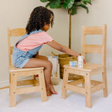Pair of Solid Wood Chairs 2-Piece Set I8
