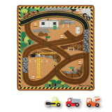 Round the Construction Zone Work Site Rug & Vehicle Set R1