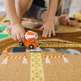 Round the Construction Zone Work Site Rug & Vehicle Set R1