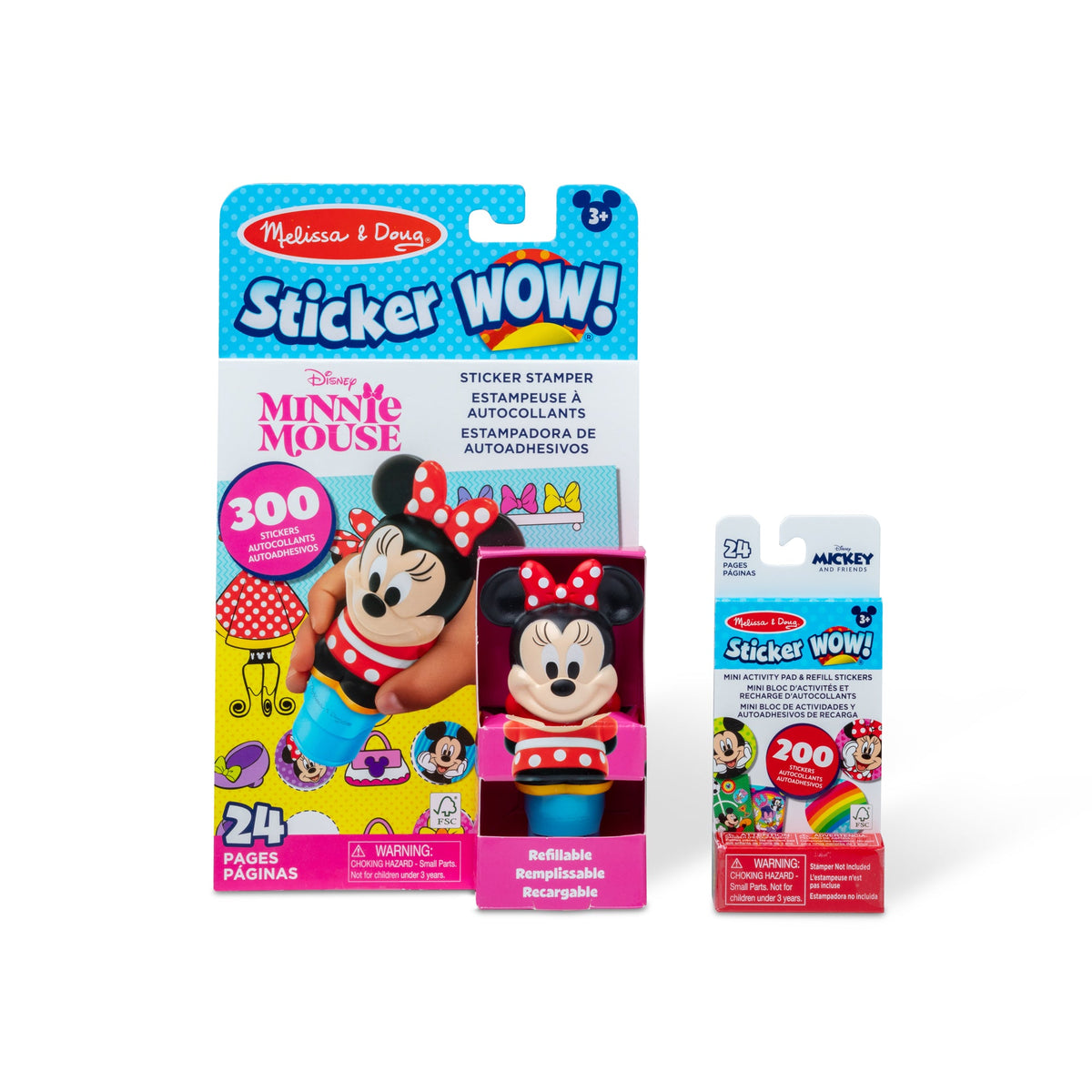 Sticker WOW!™ Disney Minnie Mouse Bundle: Activity Pad & Sticker Stamper + Mini Activity Pad and 200 Refill Stickers G1