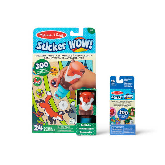 Sticker WOW!™ Fox Bundle: Activity Pad & Sticker Stamper + Mini Activity Pad and 200 Refill Stickers T9