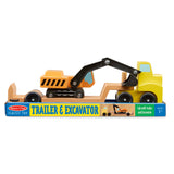 Trailer & Excavator Wooden Vehicles Play Set Q9
