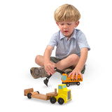 Trailer & Excavator Wooden Vehicles Play Set Q9