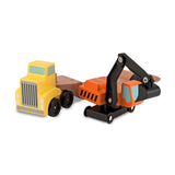 Trailer & Excavator Wooden Vehicles Play Set Q9