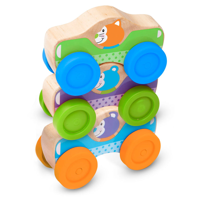Wooden Animal Stacking Cars A1