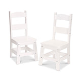 Wooden Chair Pair  - White O8