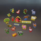Wooden Farm Magnets X6