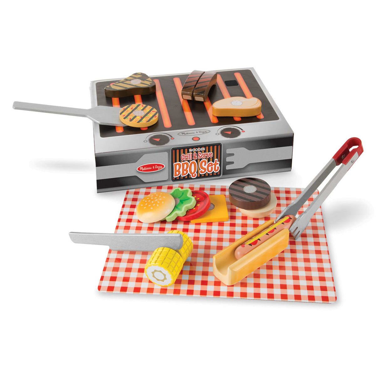 Wooden Grill & Serve BBQ Set J4