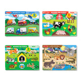 Wooden Peg Puzzle 4-Pack – Vehicles, Farm, Safari, Pets E1