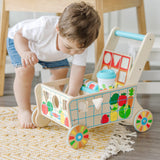 Wooden Shape Sorting Grocery Cart A2