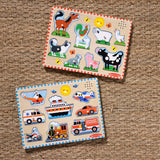 Wooden Sound Puzzle 2-Pack – Farm Animals, Vehicles L3