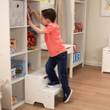 Wooden Step Stool - White E2