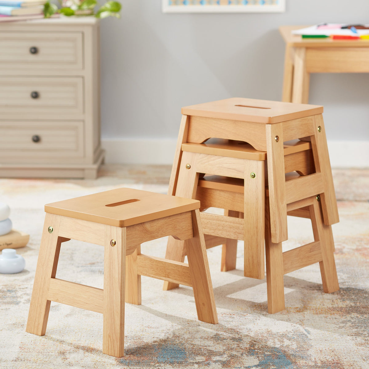 Wooden Stools – Set of 4 G1