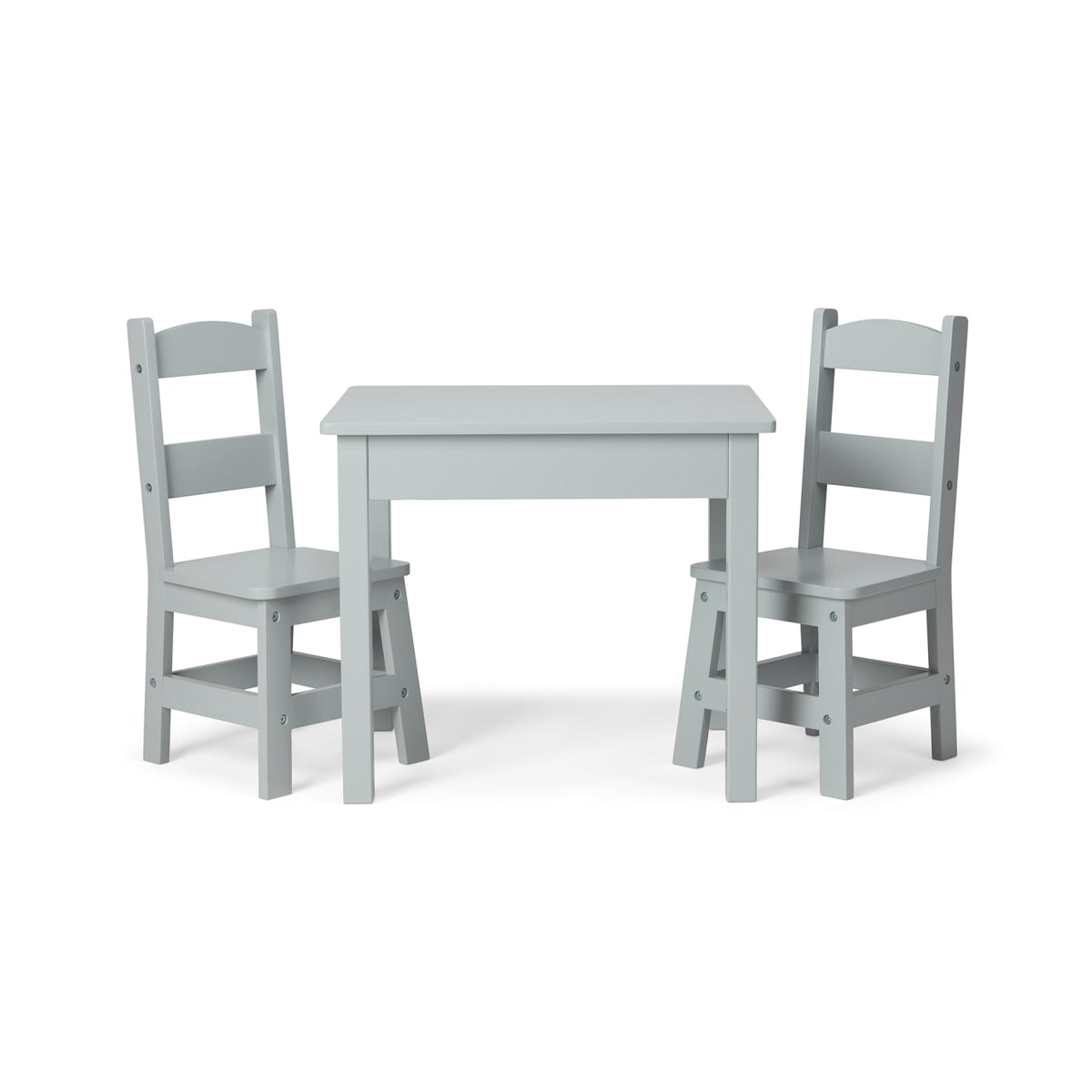Wooden Table & 2 Chairs - Gray W5