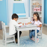 Wooden Table & 2 Chairs - Gray W5
