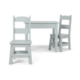 Wooden Table & 2 Chairs - Gray W5