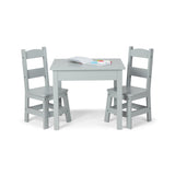 Wooden Table & 2 Chairs - Gray W5