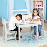 Wooden Table & 2 Chairs - Gray W5