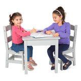 Wooden Table & 2 Chairs - Gray W5