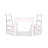 Wooden Table & Chairs - White F9
