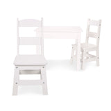 Wooden Table & Chairs - White F9