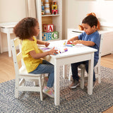 Wooden Table & Chairs - White F9