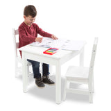 Wooden Table & Chairs - White F9