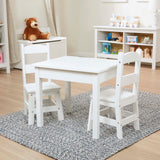 Wooden Table & Chairs - White F9