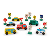 Wooden Vehicles and Traffic Signs J2