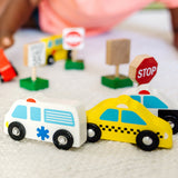 Wooden Vehicles and Traffic Signs J2